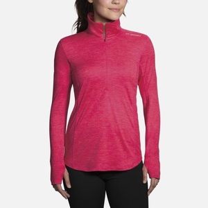 Brooks Running hot pink half-zip